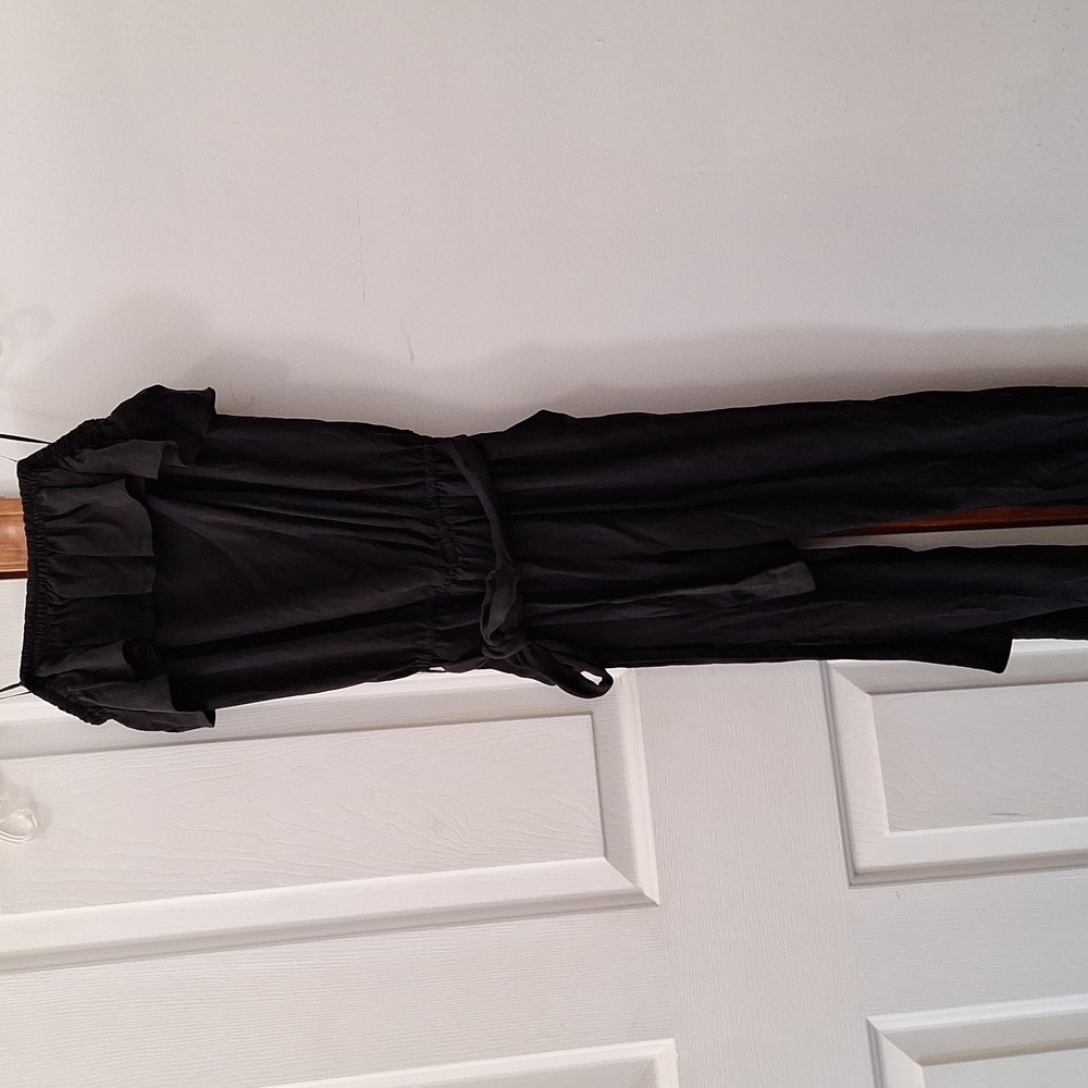 Silk Guess Black Ruffle Jumpsuit